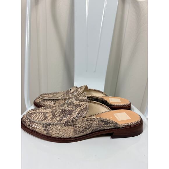 Dolce Vita Havan Loafer Sand Snake Embossed Mules Size 8.5 - Picture 3 of 7